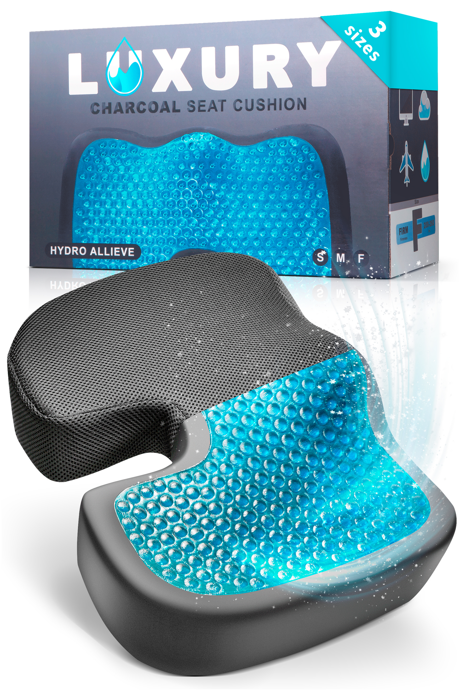 Harlov Memory Foam Seat/Chair Cushion with Cooling Gel Technology ~ ON